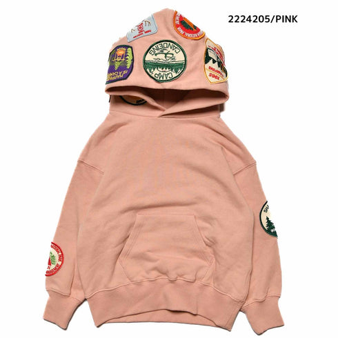 【130~150】★NEEDLEWORKS★柔らか裏毛ワッペンパーカー(2224205j)